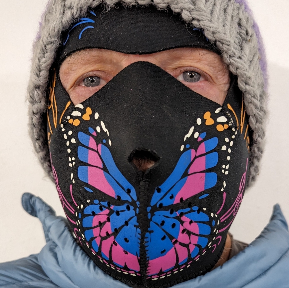 Zan Headgear Cold Weather Face Mask/Butterfly Pattern
